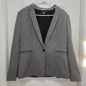 ANTONIO MELANI Gray Pinstripe Single-Button Blazer